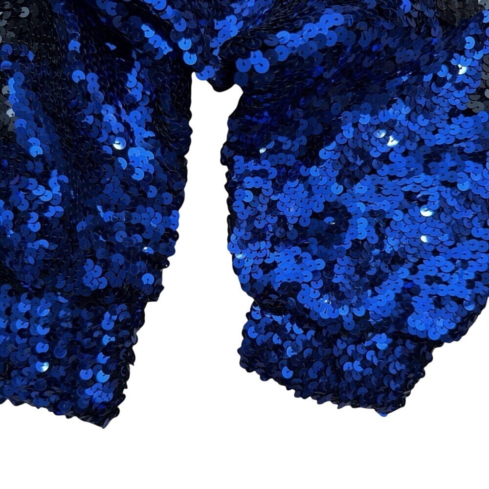 Vintage Lillie Rubin sequin sweater 80's Lightning Bolt Cobalt Blue Party - Picture 5 of 16